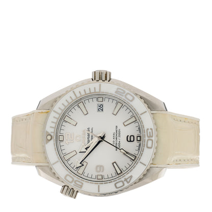 Omega Stainless Steel Alligator 39.5mm Seamaster Planet Ocean Co-Axial Automatic Watch White 215.33.40.20.04.001 2 of 6