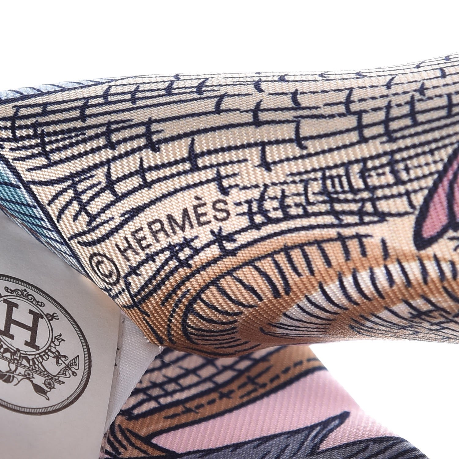 Hermes Silk Tree Of Song Twilly Rose Pale Turquoise 4 of 5