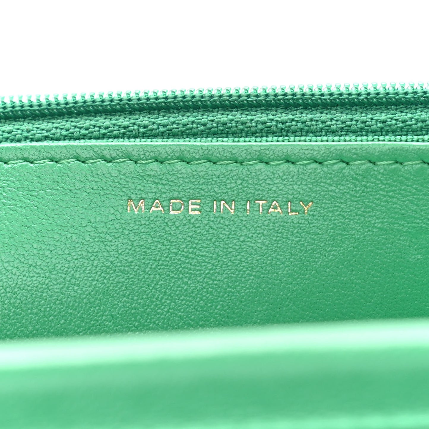 Lambskin Quilted Wallet On Chain WOC Green