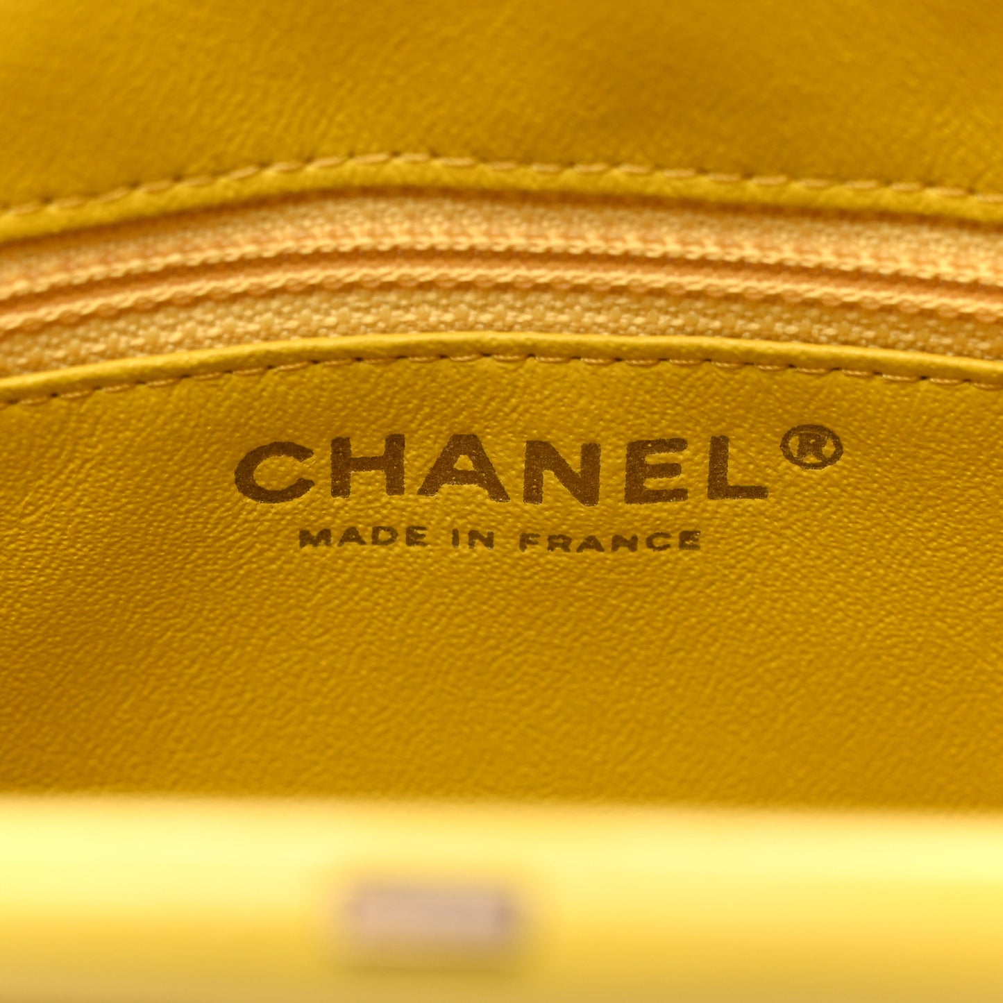 Lambskin Chevron Quilted Timeless Clutch Yellow
