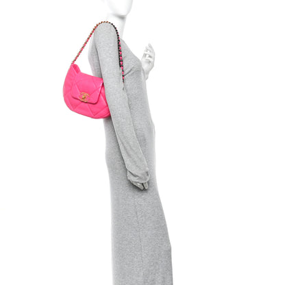 Chanel Lambskin Quilted Chanel 19 Hobo Pink 2 of 10
