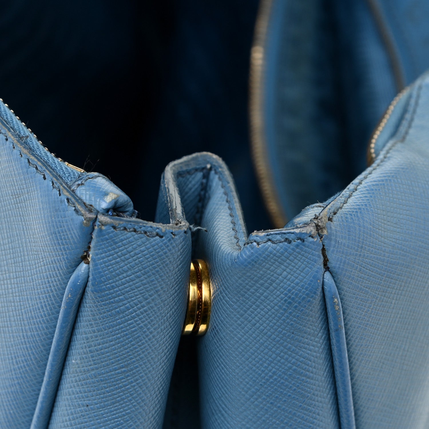 Prada Saffiano Medium Galleria Double Zip Tote Cobalto 17 of 25