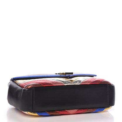 Saint Laurent Metallic Calfskin Matelasse Chevron Monogram Medium College Satchel Multicolor 4 of 10