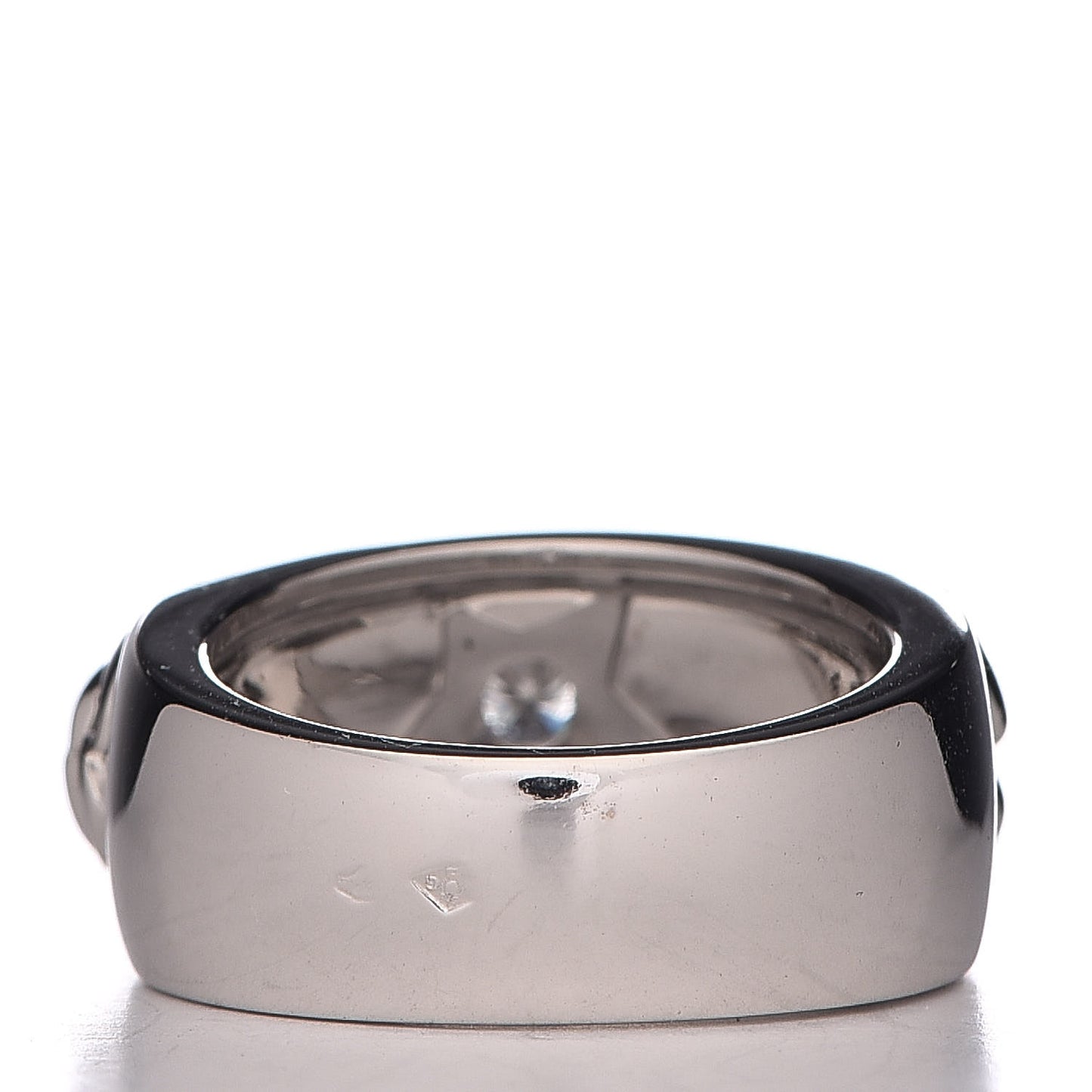 18K White Gold Diamond Camelia Band Ring 49 5