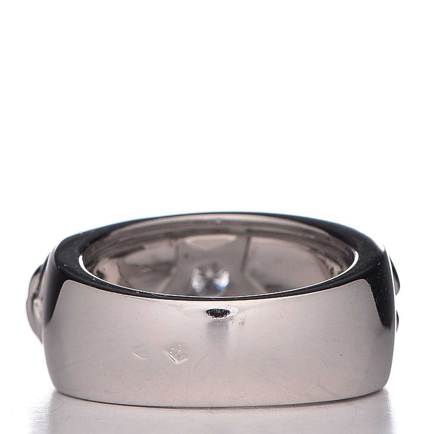 Chanel 18K White Gold Diamond Camelia Band Ring 49 5 4 of 6