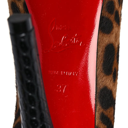 Christian Louboutin Pony Hair Leopard Maastricht 100 Pumps 37 Brown Black 6 of 8