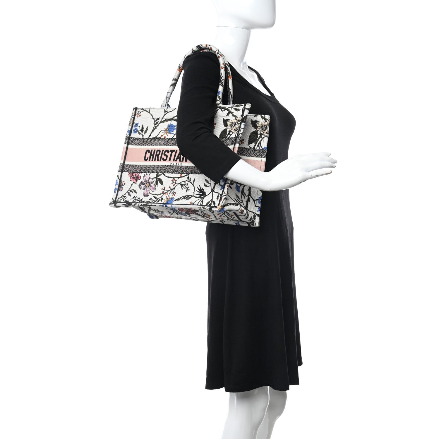 Christian Dior Canvas Embroidered Medium Rosa Mutabilis Book Tote Multicolor 2 of 9