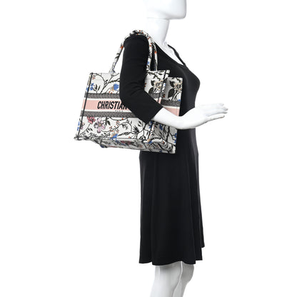 Christian Dior Canvas Embroidered Medium Rosa Mutabilis Book Tote Multicolor 2 of 9