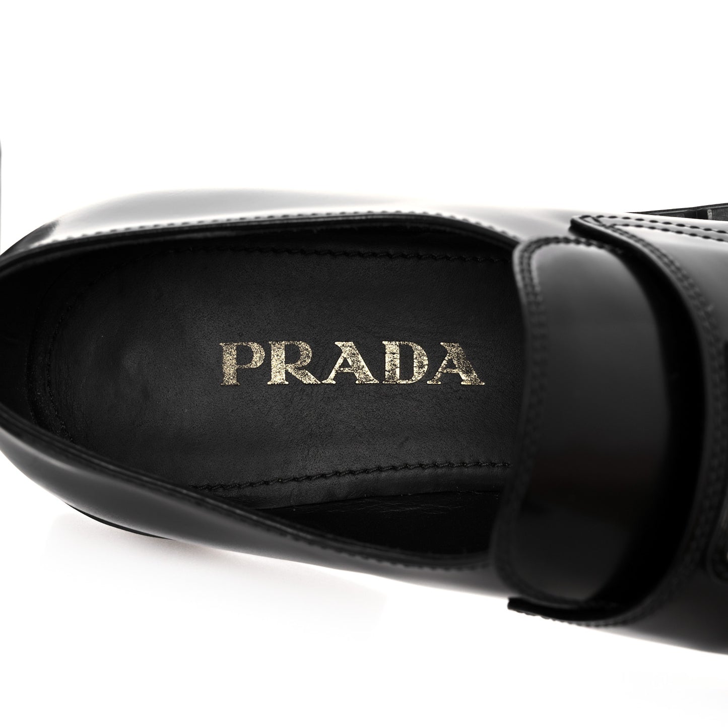 Spazzolato Metal Triangle Logo 50mm Loafers 39 Black