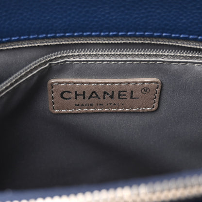 Chanel Caviar Quilted Grand Shopping Tote GST Dark Navy Blue 7 of 13
