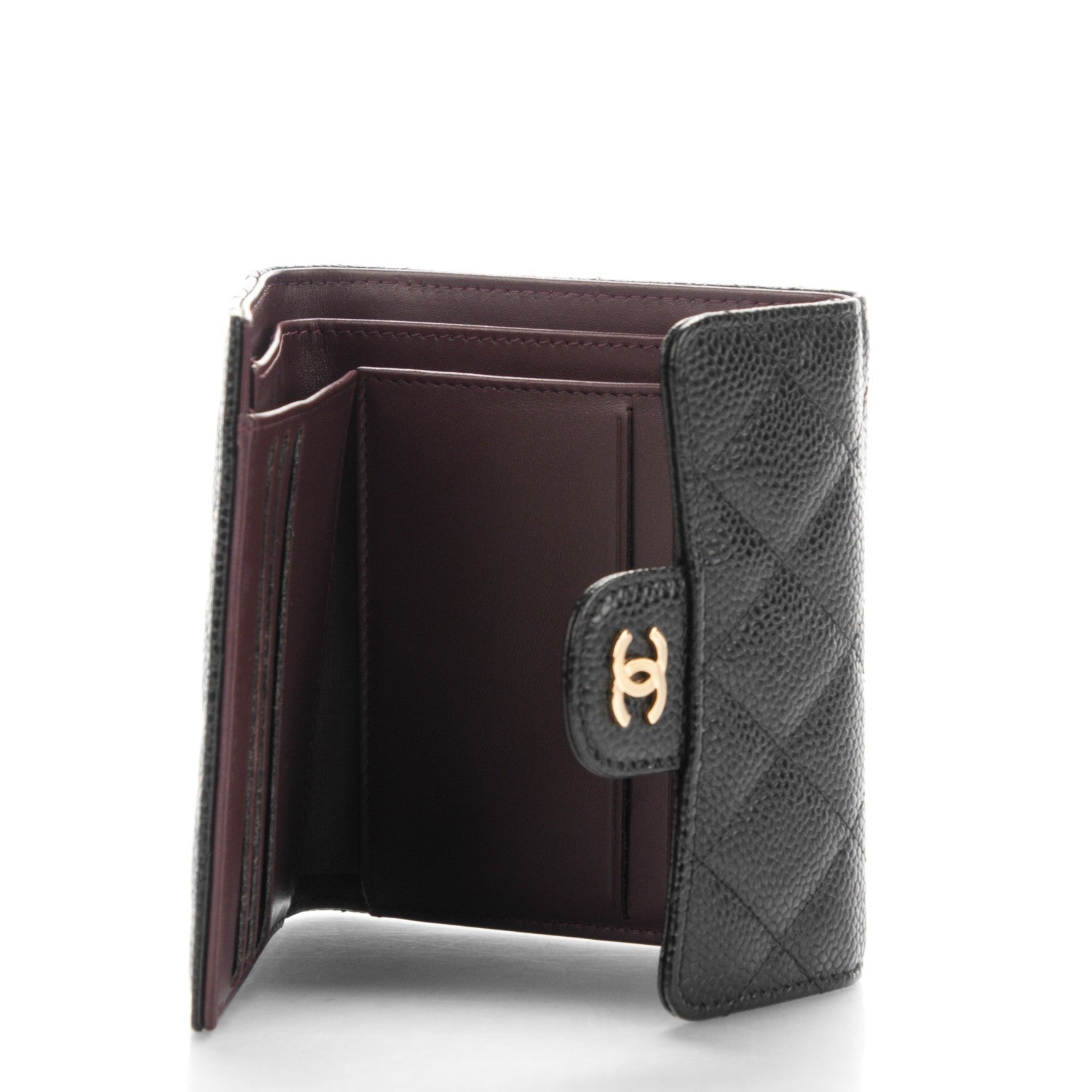 Chanel Caviar Quilted Compact Flap Wallet Black 5 of 8