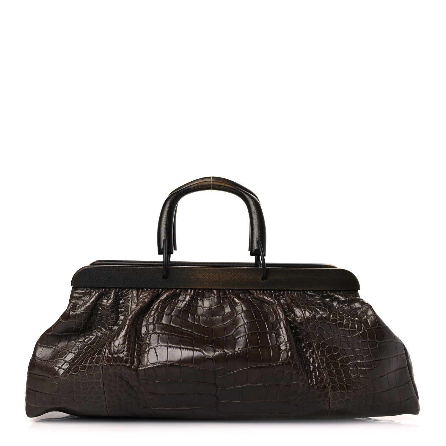 Gucci Wood Crocodile Tom Ford Doctor Bag Brown 1 of 10