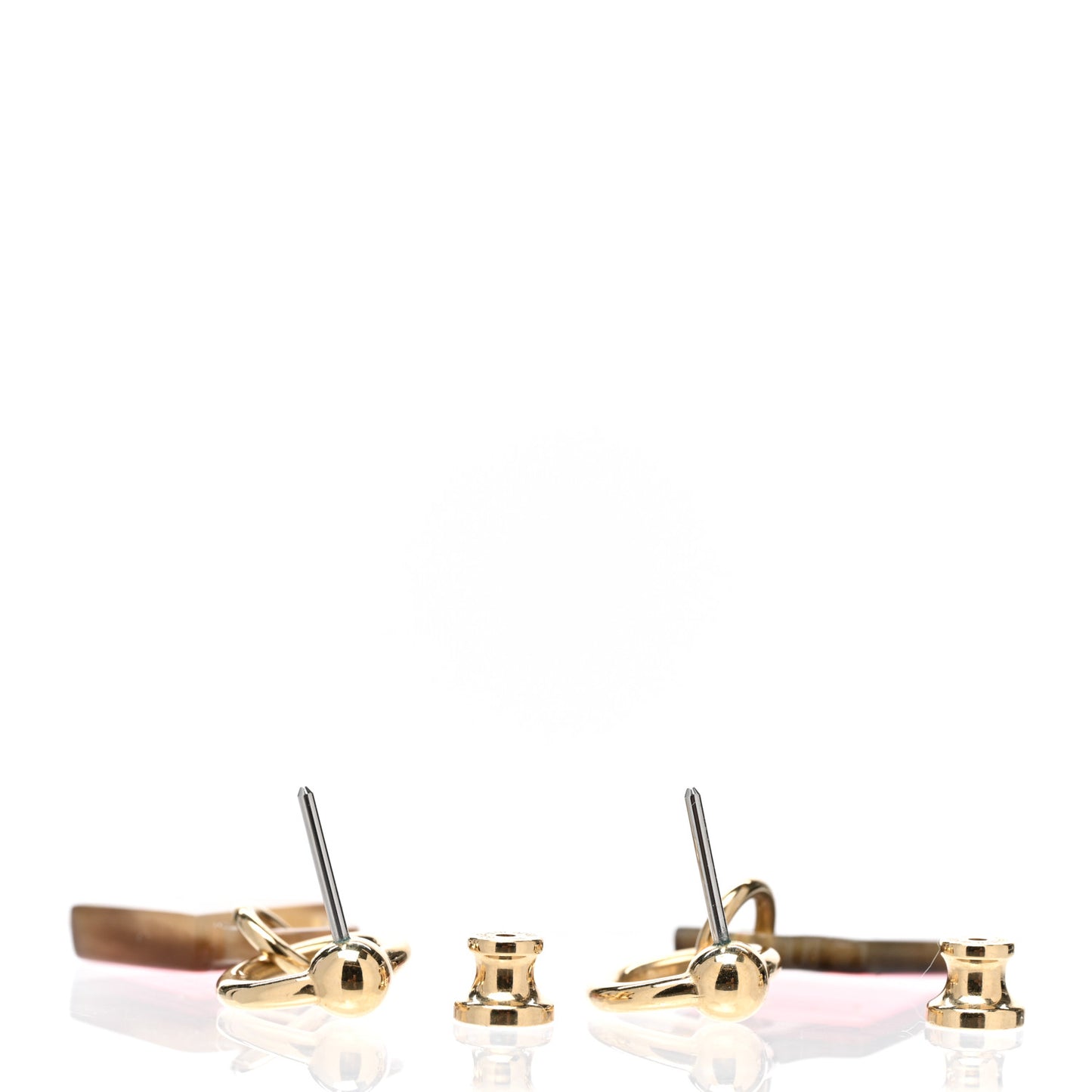 Permabrass Gold Plated Buffalo Horn Fusion Amulette Maroquinier Earrings Amazone Pop Fusion