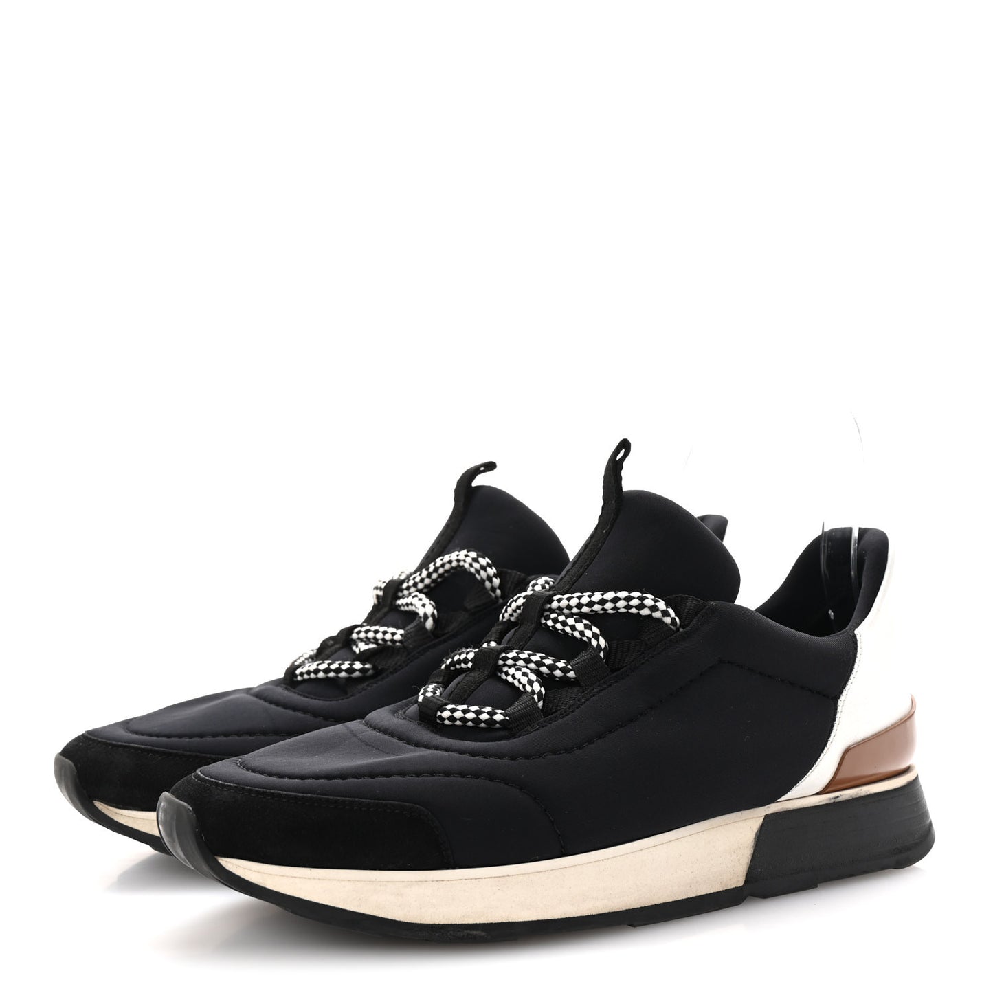 Technical Canvas Womens Miles Sneakers 38 Black White