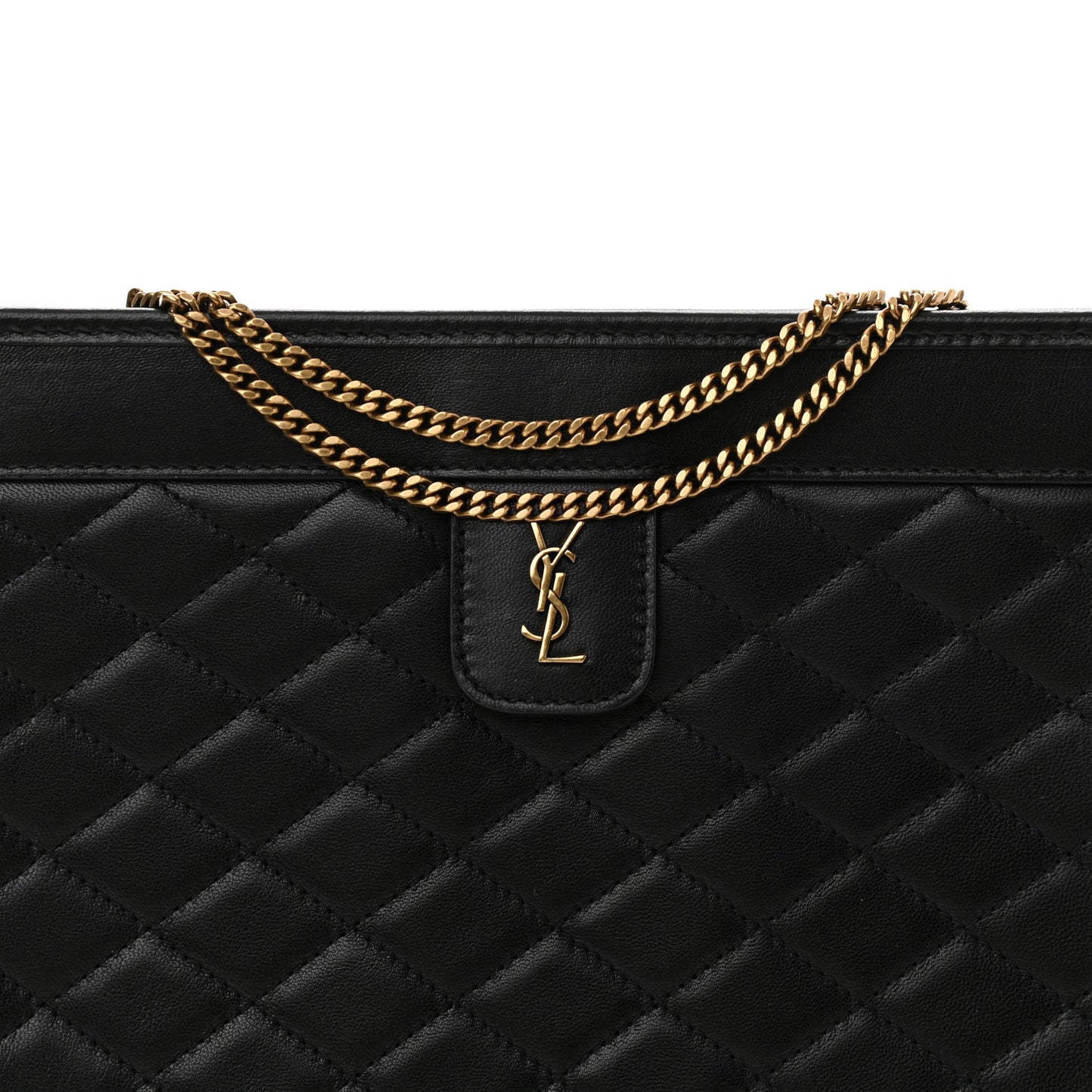 Lambskin Quilted Monogram Baby Victoire Chain Clutch Bag Black