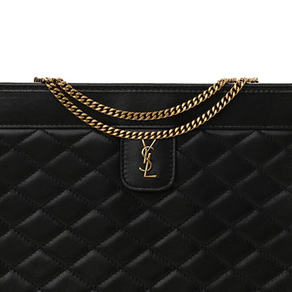 Saint Laurent Lambskin Quilted Monogram Baby Victoire Chain Clutch Bag Black 8 of 10