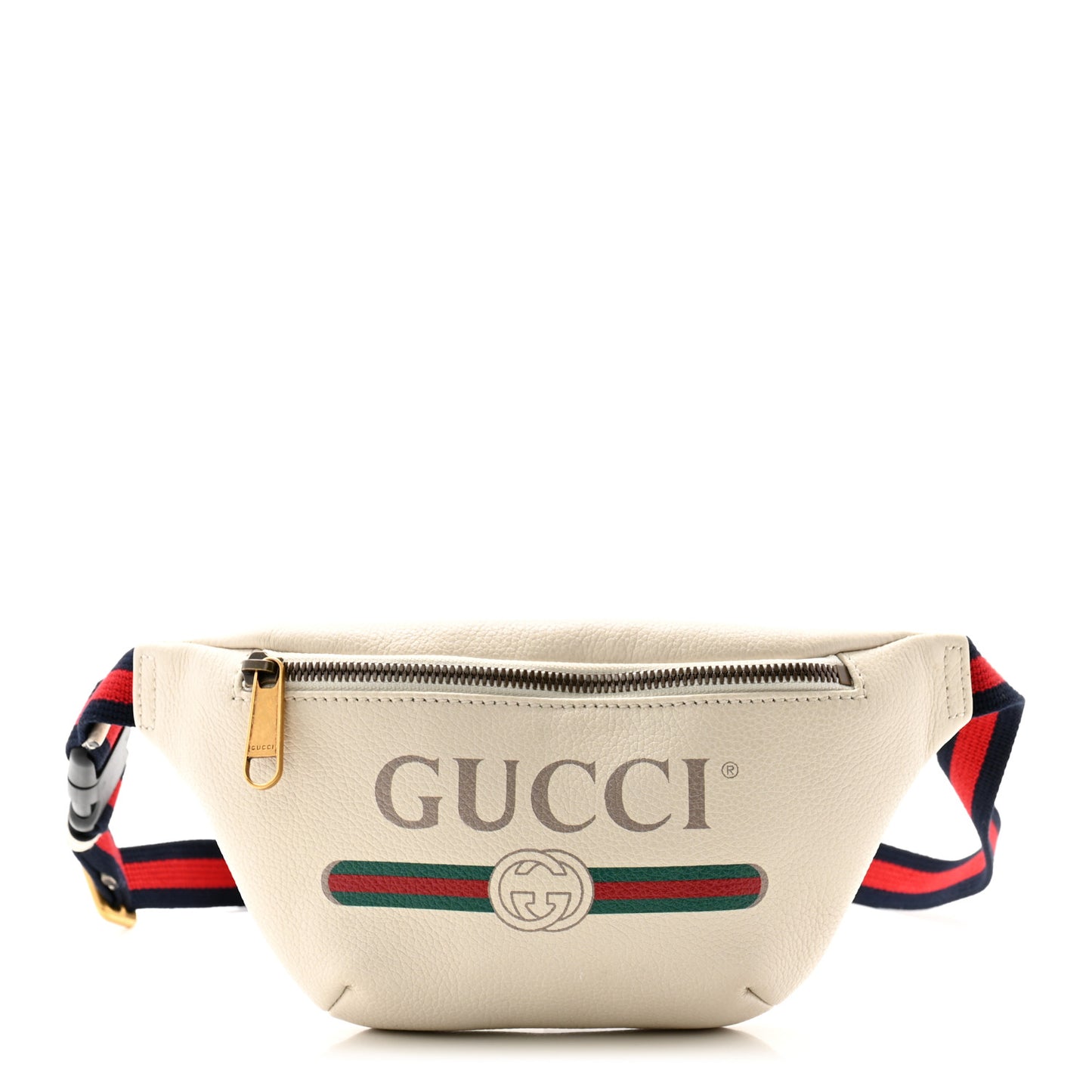 Grained Calfskin Small Logo Belt Bag White