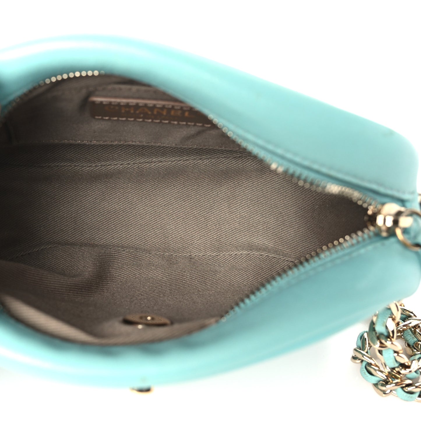 Goatskin Quilted Small Casual Trip Camera Case Light Blue