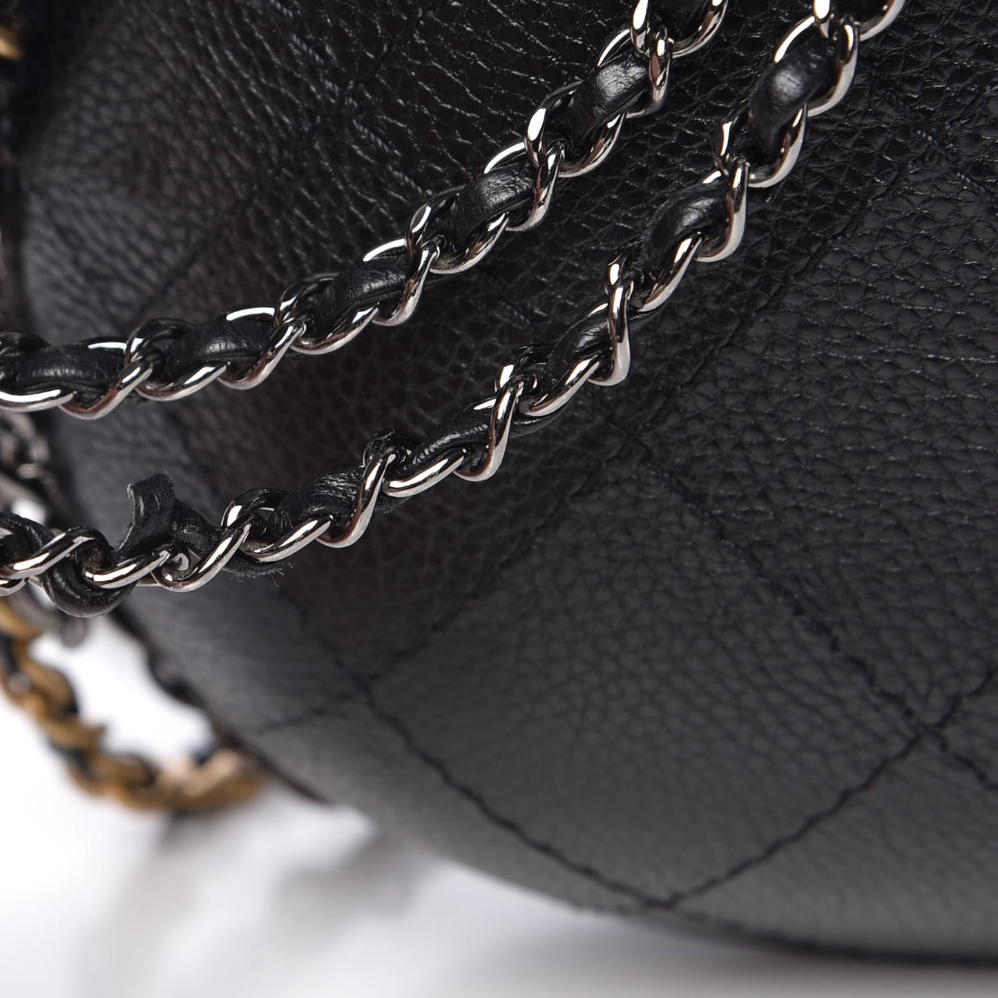 Calfskin Quilted Small Gabrielle Bucket Black