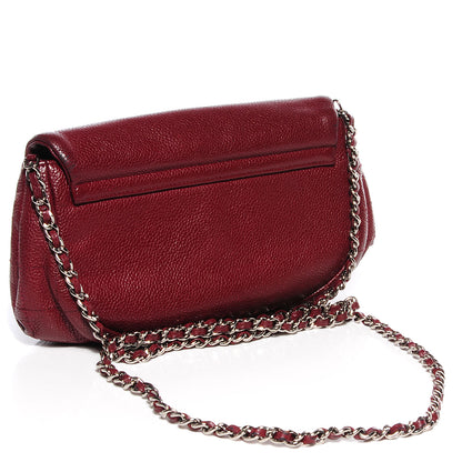 Chanel Caviar Half Moon Wallet On Chain WOC Dark Red 3 of 10