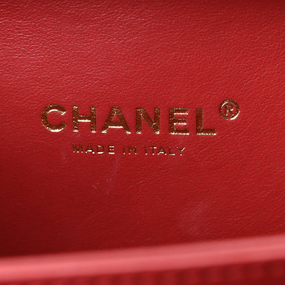 Chanel Goatskin Quilted Small CC Filigree Vanity Case Red 6 of 10