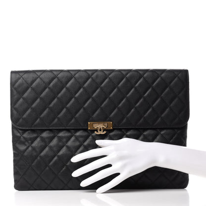 Chanel Caviar Quilted Large Golden Class Pouch Black 2 of 7