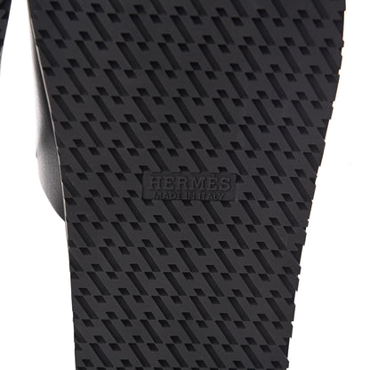 Hermes Calfskin Mens Vigo Sandals 45 Black 5 of 9