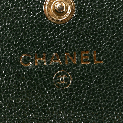 Chanel Caviar Chevron Quilted Boy Flap Card Holder Green 6 of 7
