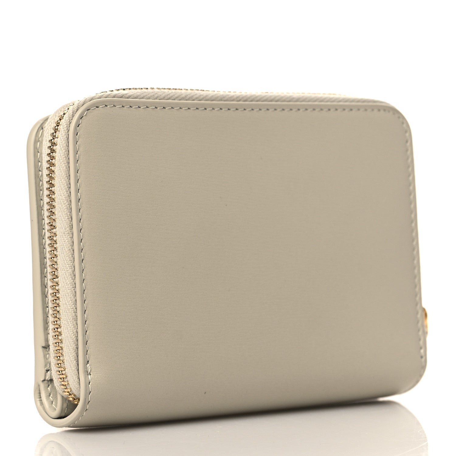 Saint Laurent Calfskin Compact Zip Around Wallet Crema Soft 3 of 6