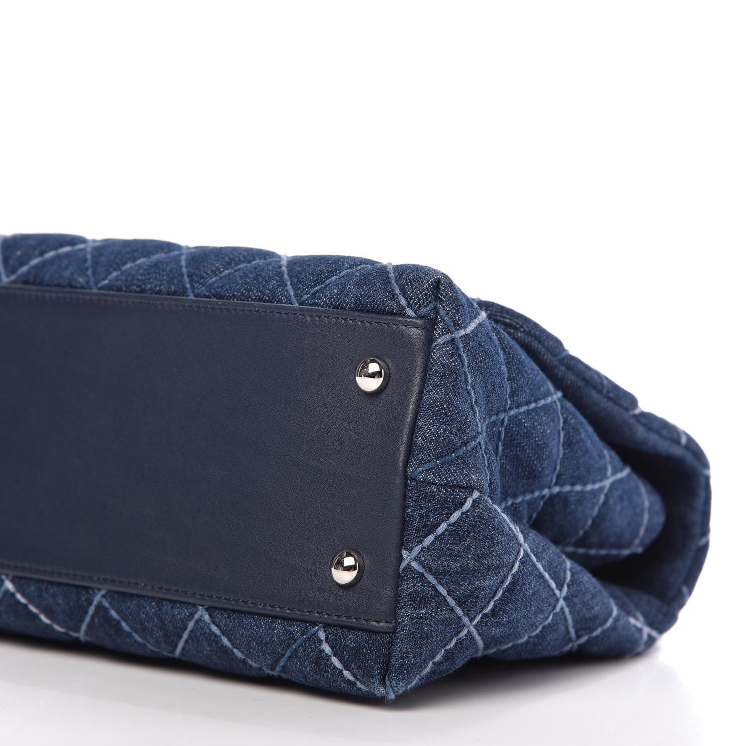 Chanel Denim Quilted Small Coco Handle Flap Blue 7 of 10