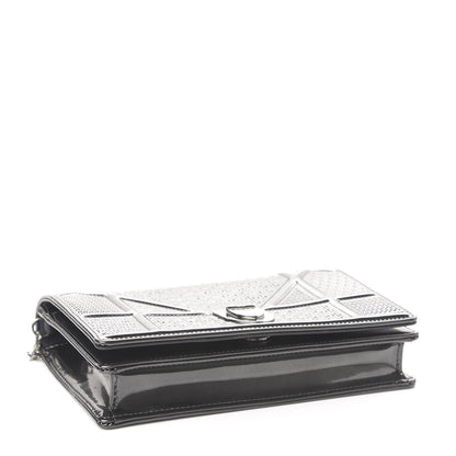 Christian Dior Metallic Patent Micro-Cannage Small Diorama Flap Bag Silver 4 of 10