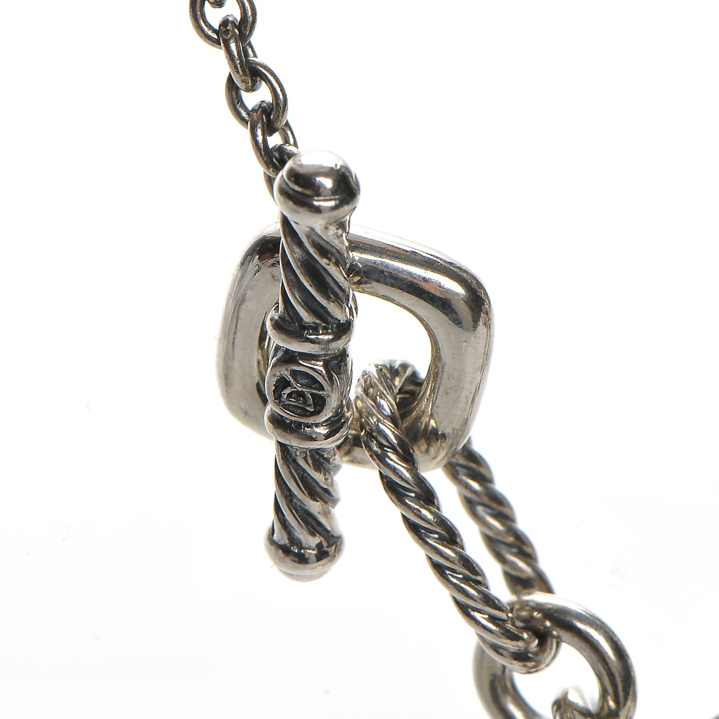 Sterling Silver 18K Yellow Gold Cable Heart Figaro Necklace