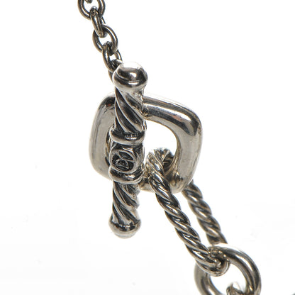 David Yurman Sterling Silver 18K Yellow Gold Cable Heart Figaro Necklace 5 of 7