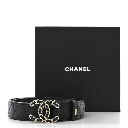 Chanel Calfskin Quilted CC Chain Belt 80 32 Black 8 of 8