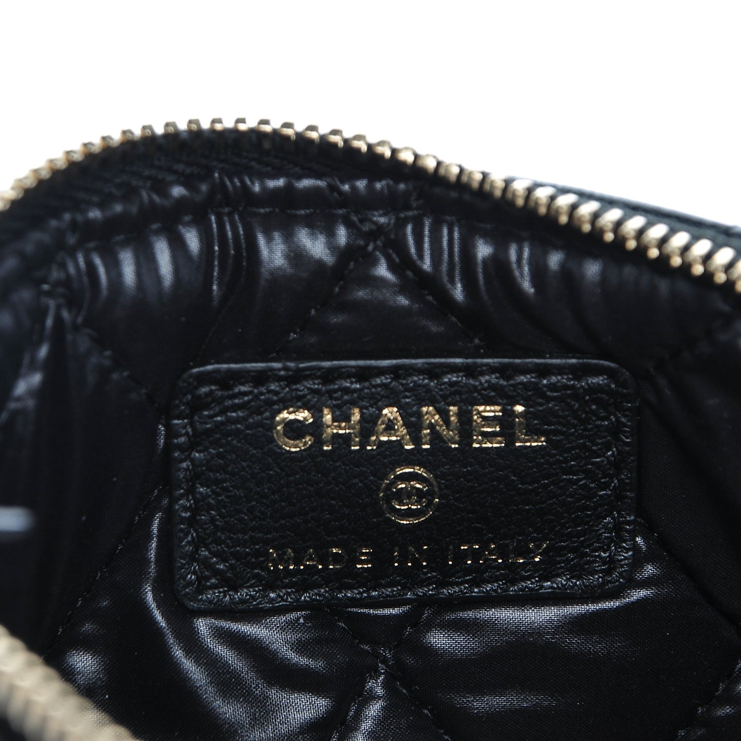 Lambskin Quilted Casino Coin Purse Black