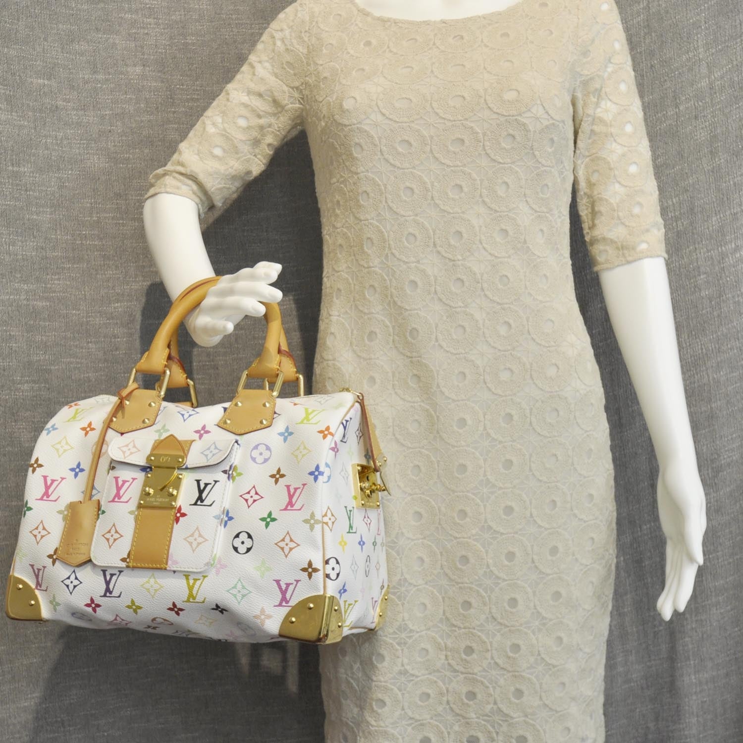 Louis Vuitton Monogram Multicolor Speedy 30 White 2 of 9