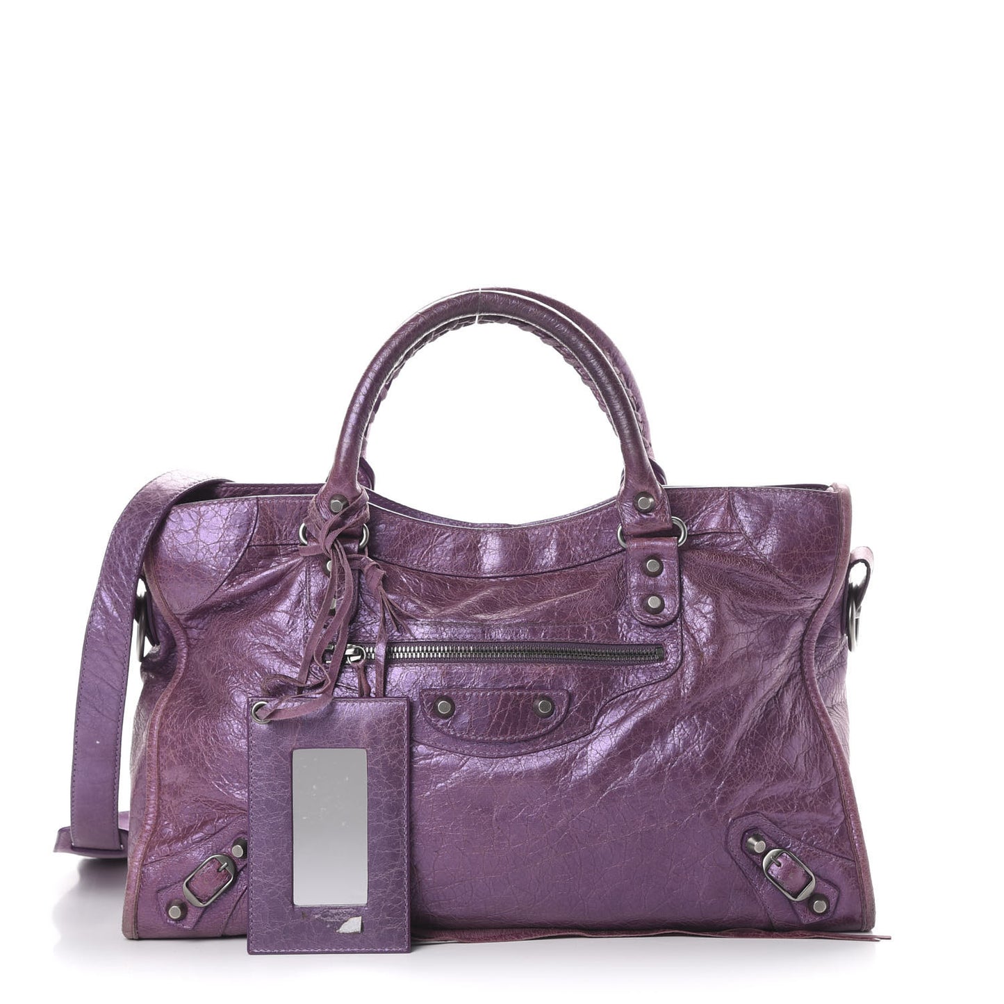 Agneau Classic Hardware City Metallic Purple