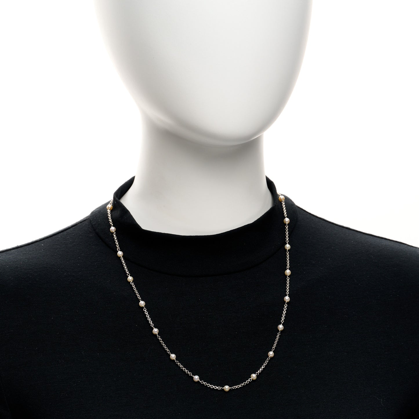 Sterling Silver Freshwater Cultured Pearl Bead Chain Necklace