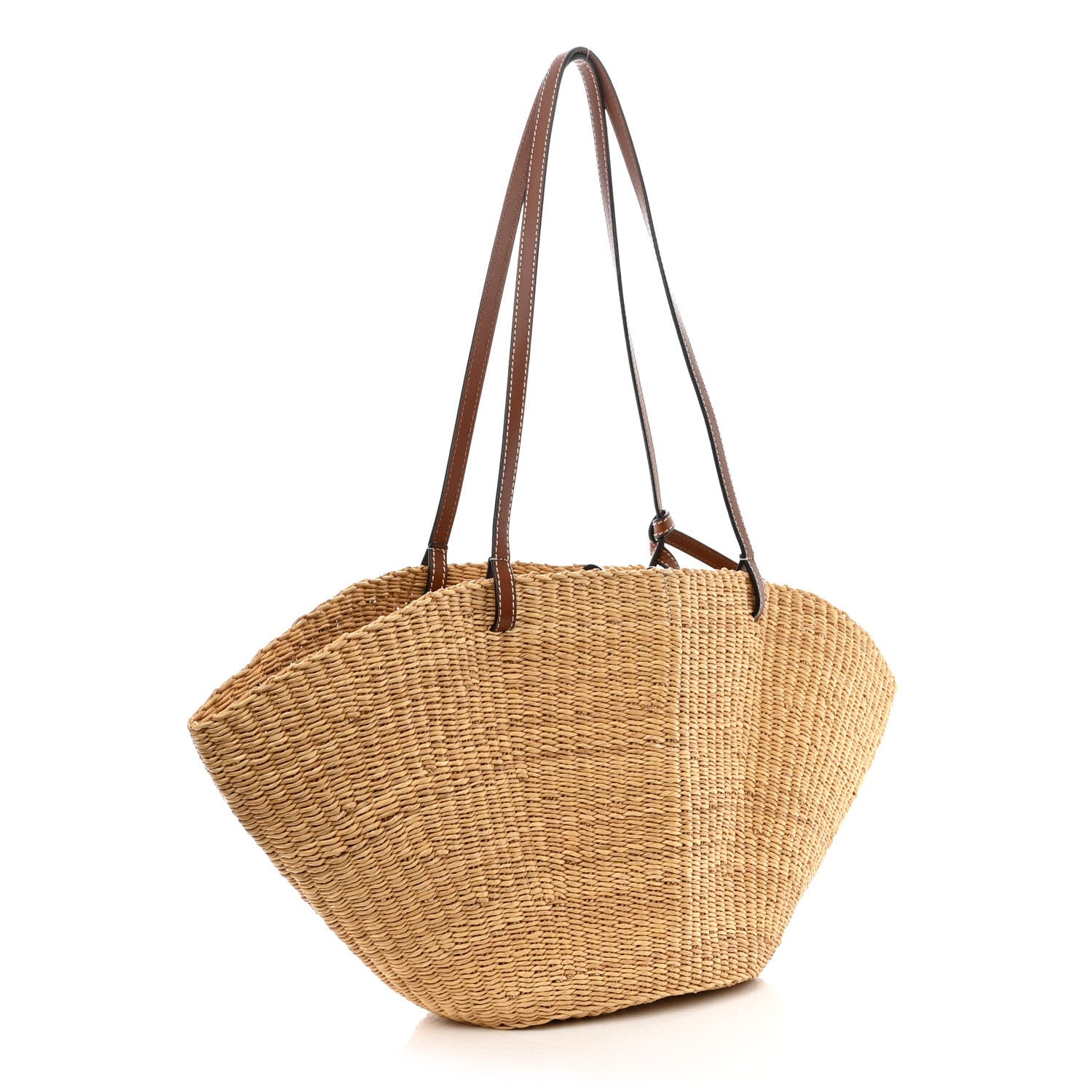 Loewe Calfskin Raffia Paulas Ibiza Small Basket Tote Bag Natural Tan 3 of 11