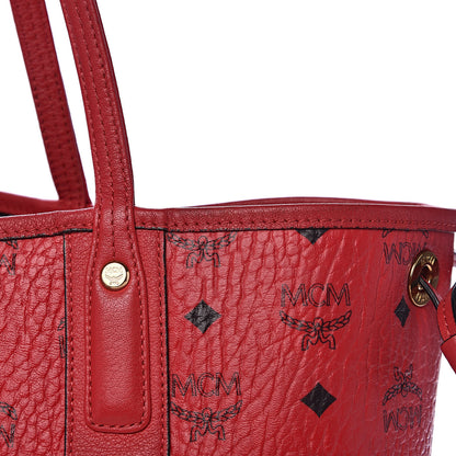 MCM Visetos Medium Liz Reversible Shopper Tote Ruby Red 18 of 20