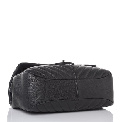 Chanel Caviar Chevron Quilted Large Puffy CC Flap Black 4 of 8