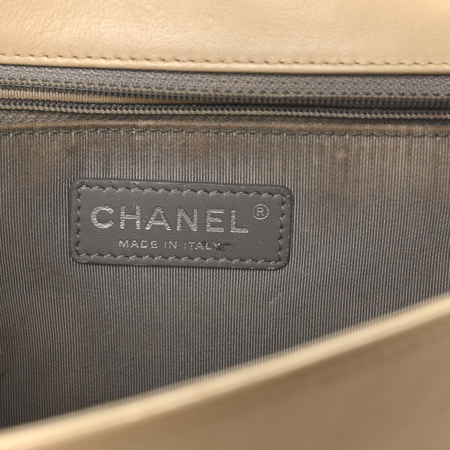 Chanel Calfskin Quilted Double Stitch New Medium Boy Flap Beige 6 of 10