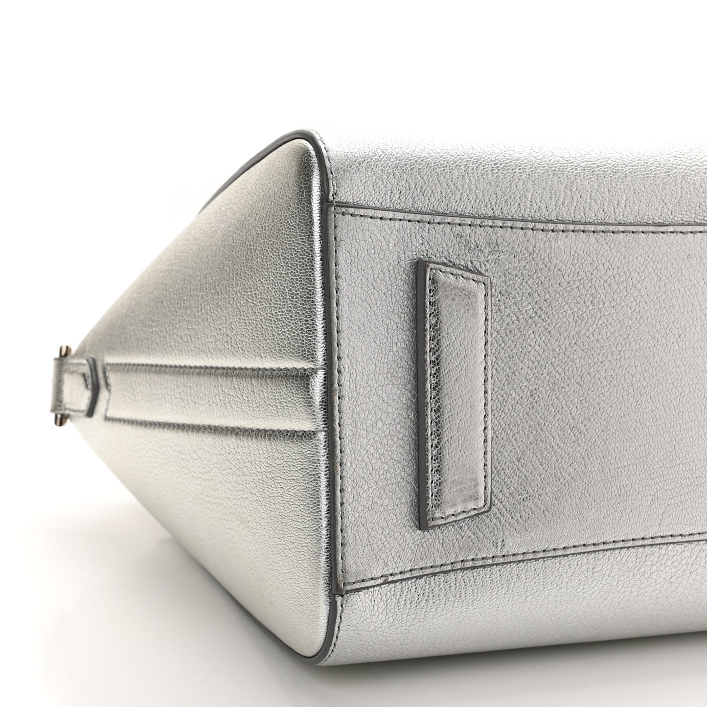 Metallic Sugar Goatskin Small Antigona Silver