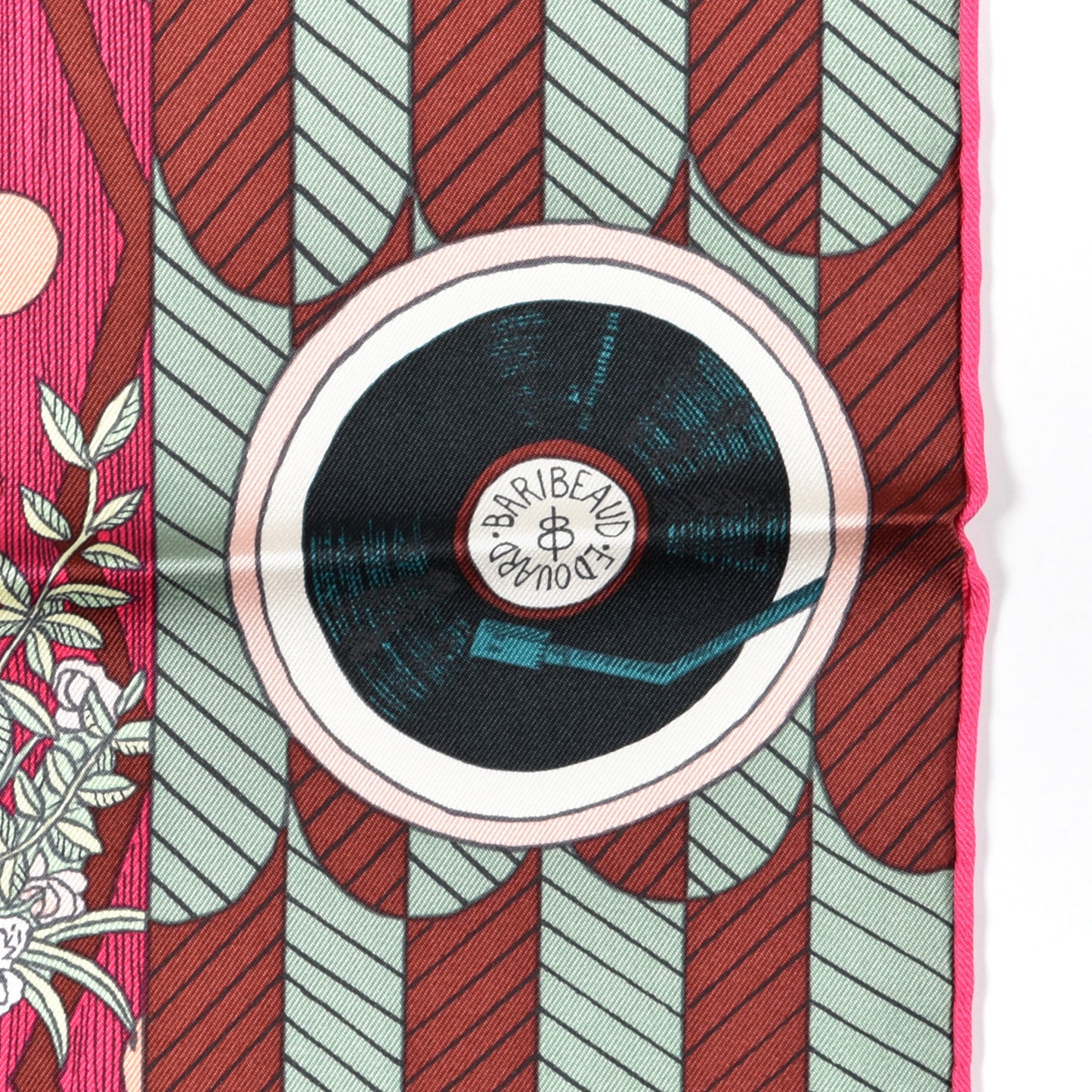 Silk La Danse Des Amazones Scarf 90 Fuchsia Vert White