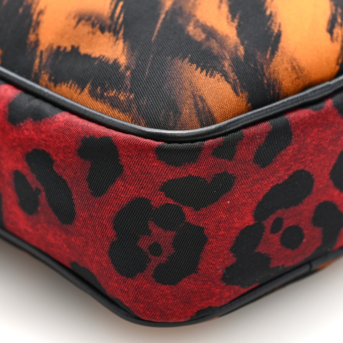 Nylon Tiger Print Logo Crossbody Bag Multicolor