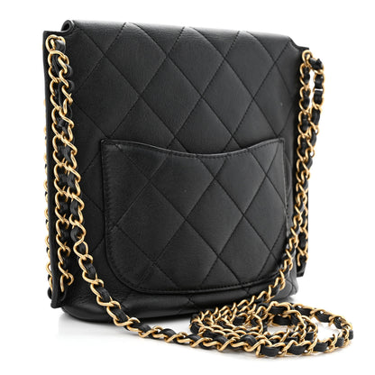 Chanel Calfskin Quilted Chain Small Hobo Bag Black 3 of 10