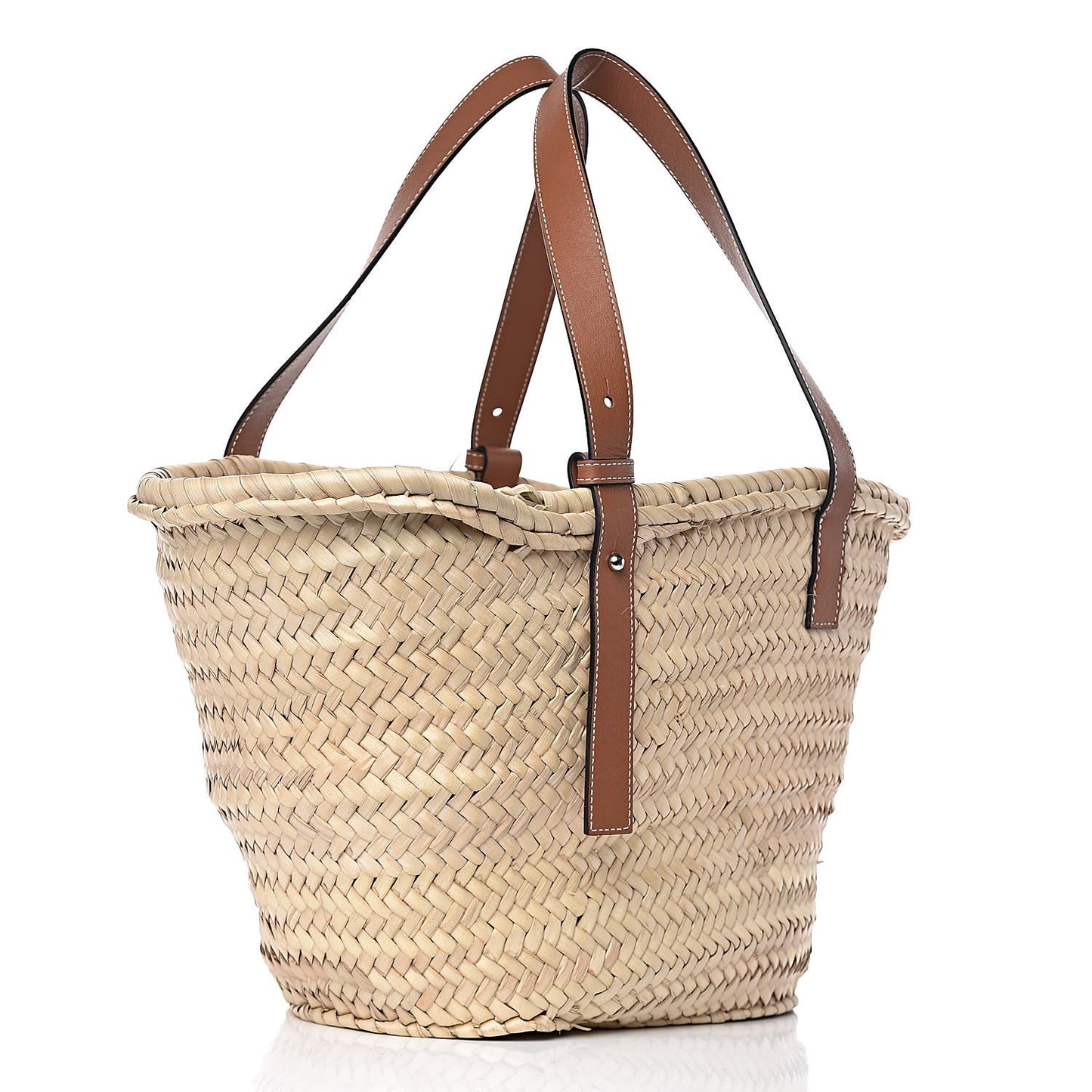 Raffia Basket Tote Bag Natural Tan Orange