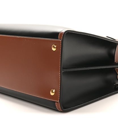 Burberry Calfskin Vintage Check Medium Two Handle Title Bag Black 9 of 9