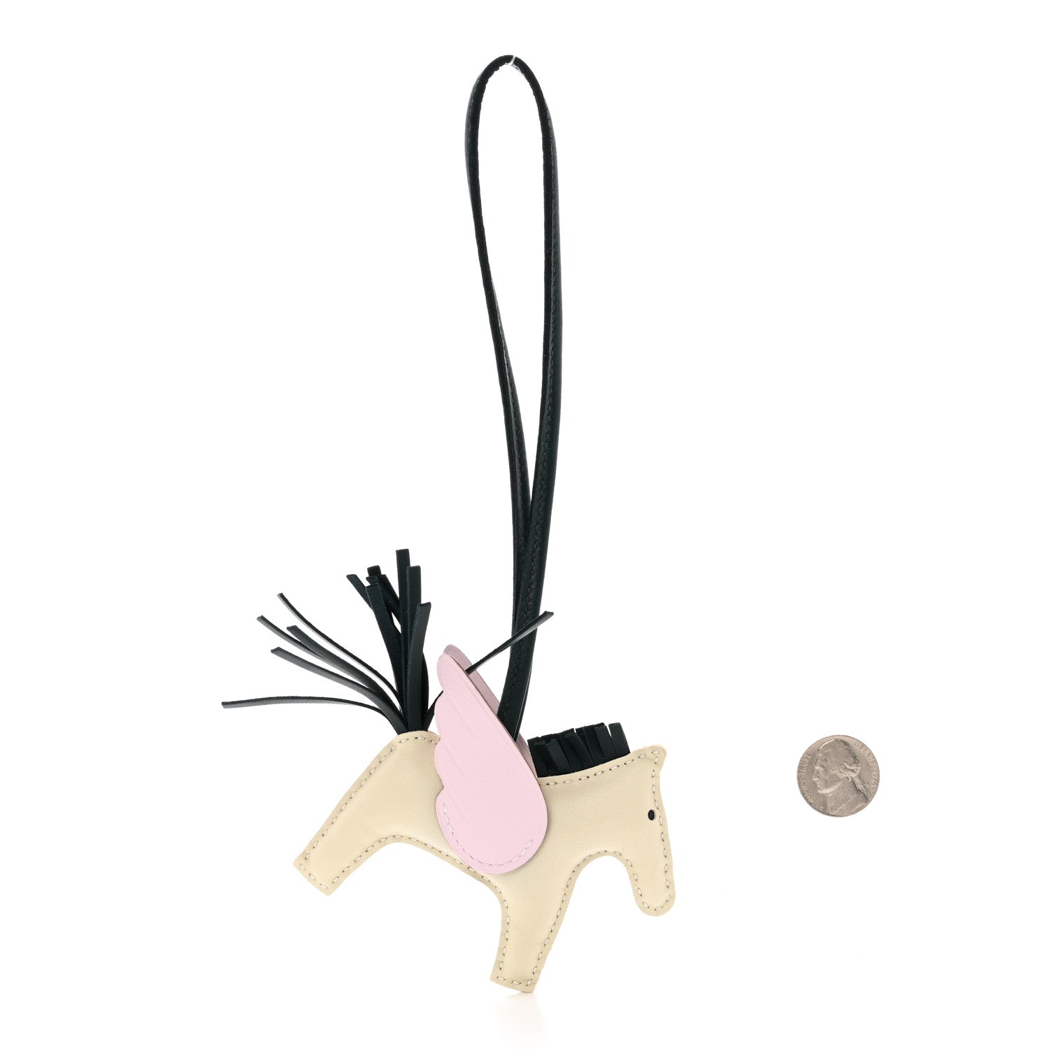 Hermes Milo Lambskin Grigri Rodeo Pegase Horse Bag Charm PM Craie Mauve Pale Vert Cypress 2 of 5