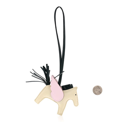 Hermes Milo Lambskin Grigri Rodeo Pegase Horse Bag Charm PM Craie Mauve Pale Vert Cypress 2 of 5